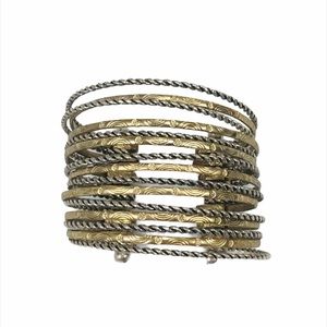 Cuff Bracelet Silver Gold Toned